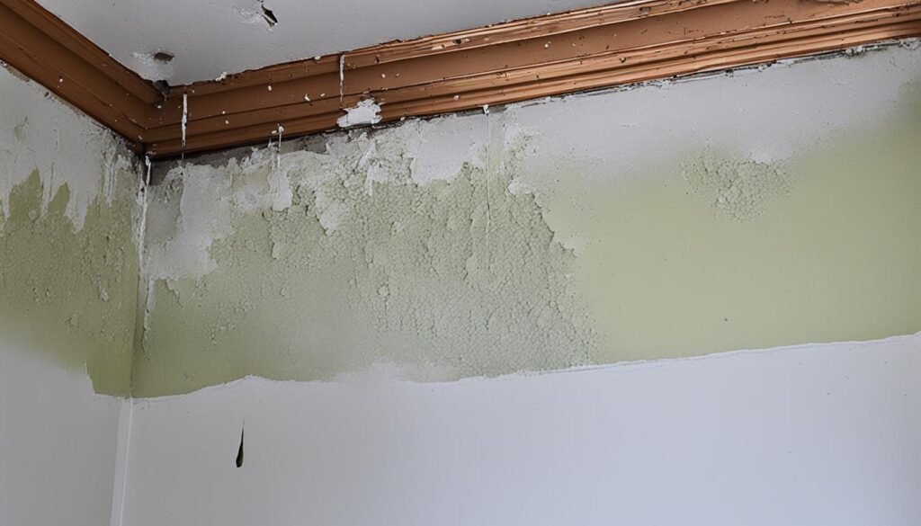 Water damage on drywall