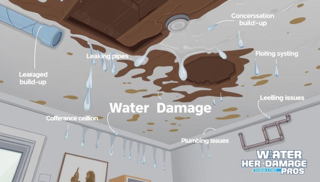 Causes of ceiling water damage
