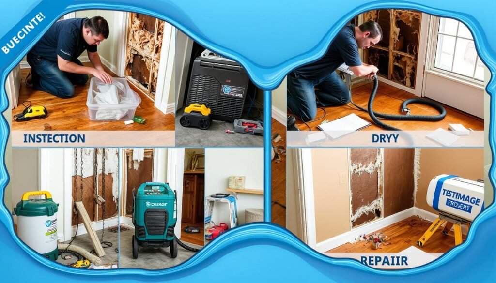 Water damage restoration process
