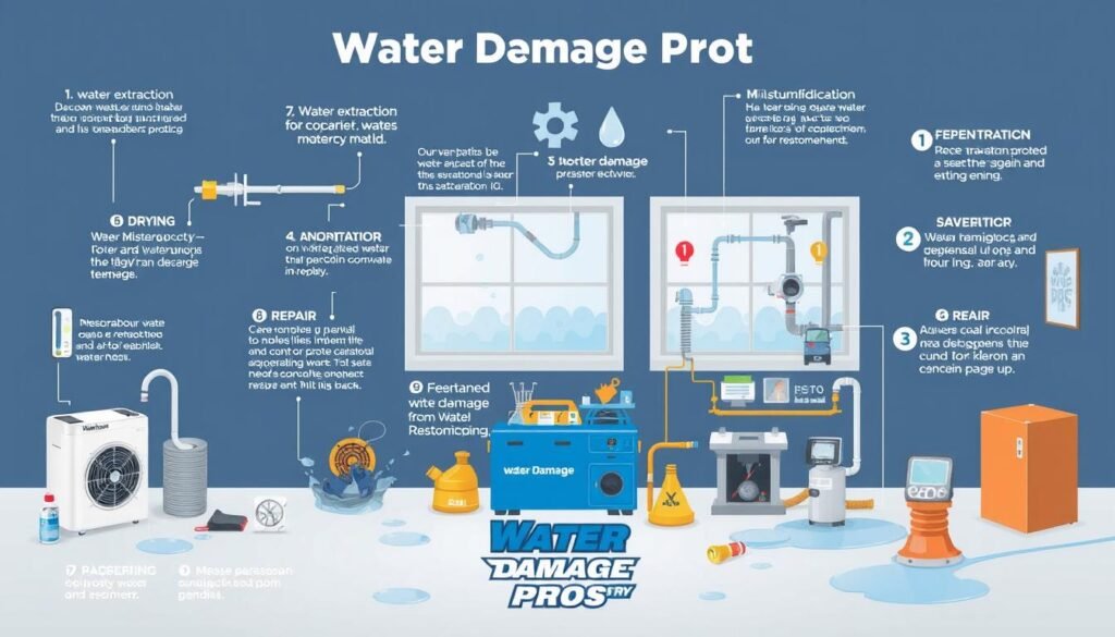 Water damage restoration process