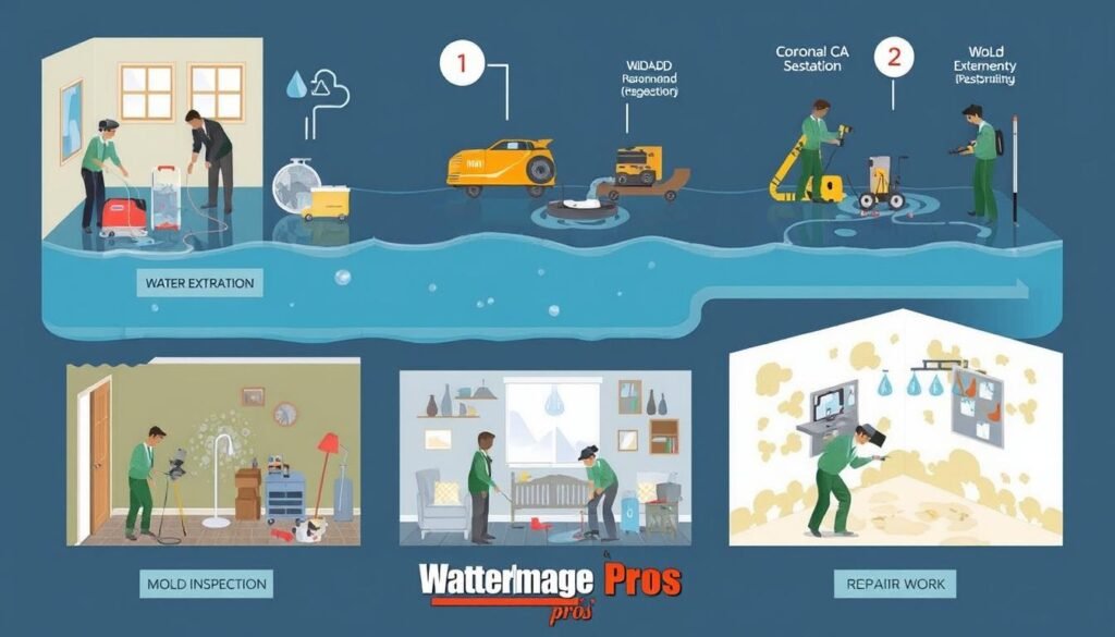 Water damage restoration process