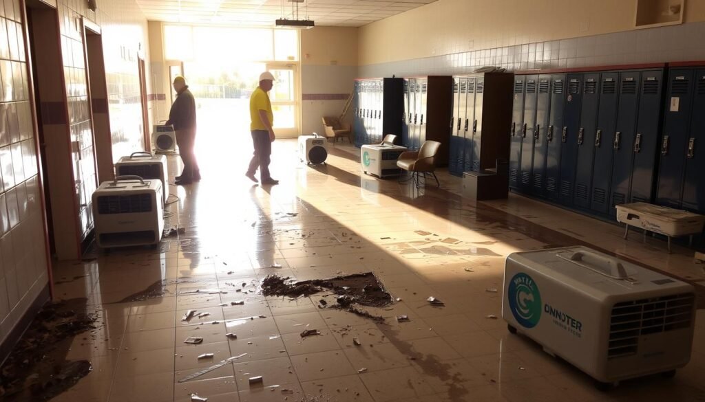 Beaumont CA school flood restoration