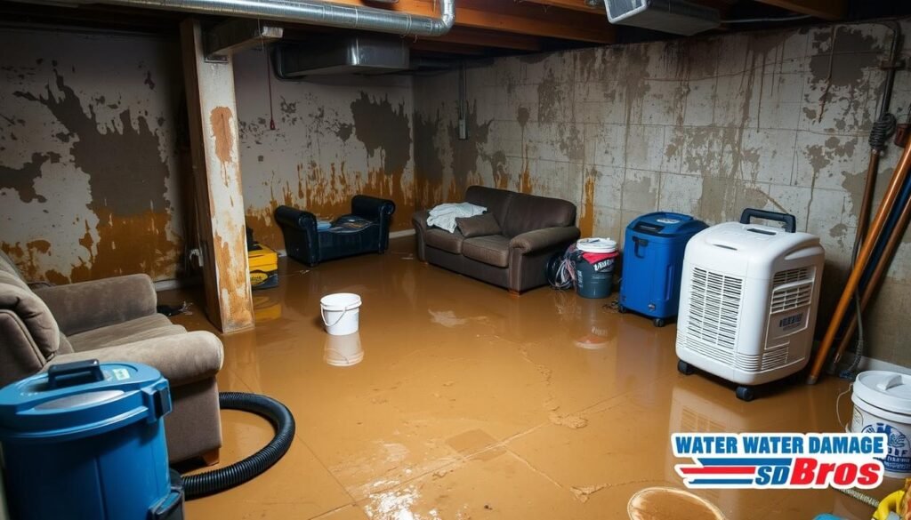 flooded basement cleanup