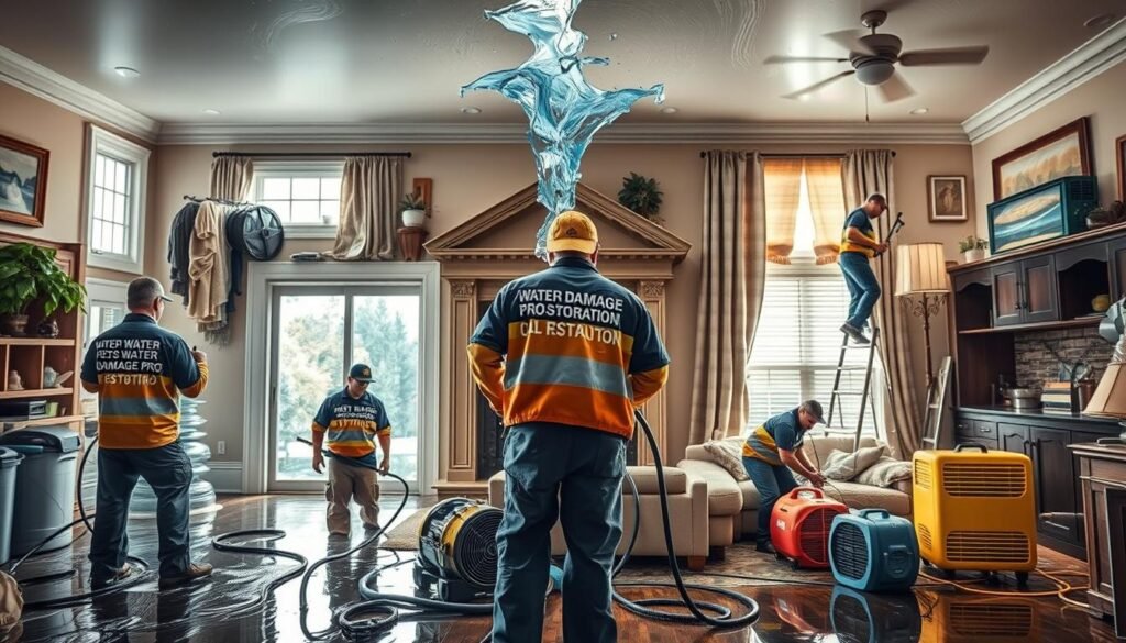Water damage restoration process