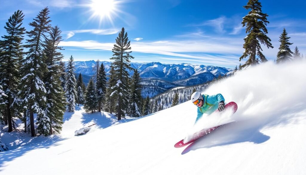 Snowboarding in Big Bear